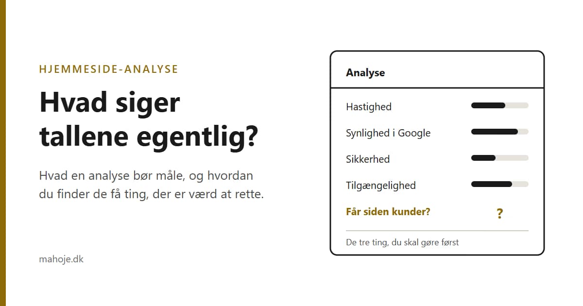 Hjemmeside-analyse: Hvad skal den måle, og hvordan læser du den?