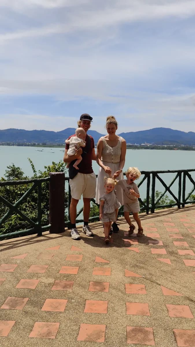 The family at a viewpoint on Langkawi